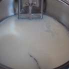 235 г сахара,воду,сгущённое молоко нагреть до 120 С,постоянно помешивая.