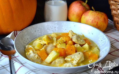 Рецепт – Куриное рагу с тыквой и яблоками