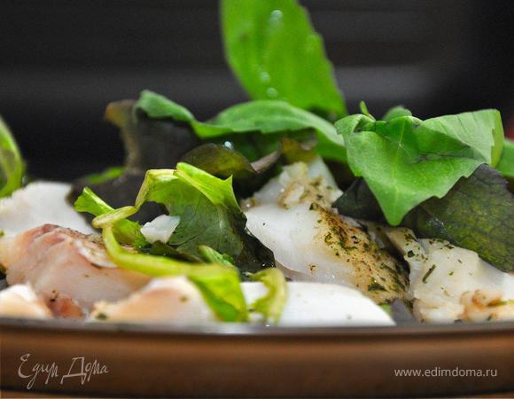 Треска паровая с микс-салатом. (Steam Cod Fish &amp; Mix Salad)