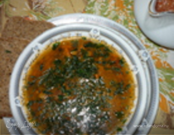 Густой чечевичный суп с овощами и бараниной