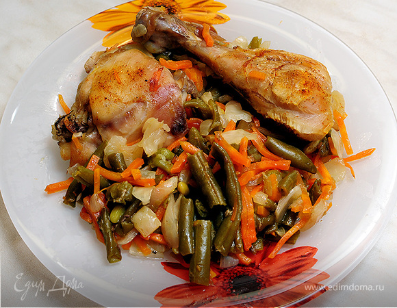Приготовление курицы с овощами в рукаве