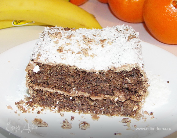 Миндально-кокосовый пирог с шоколадом