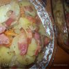 Картофель ломтиками, запеченный с беконом