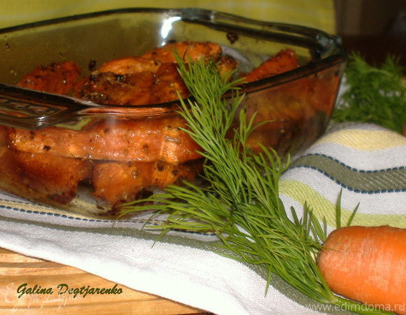 Морковь, запеченная с кориандром