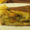 Домашний пирог с семгой, картофелем и зеленью