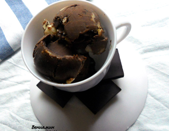 Мятное мороженое с грецкими орехами и белым шоколадом для Марии (Со вкусом ванили)