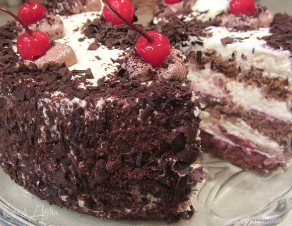 Шварцвальдский вишневый торт Черный лес - пошаговый рецепт с фото