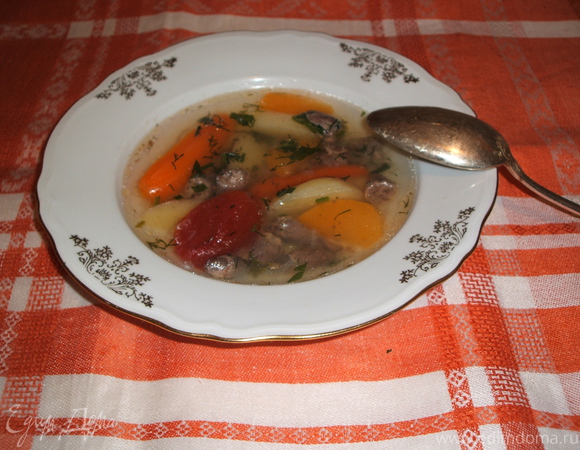 Назад в СССР: Легкий суп из куриных сердечек