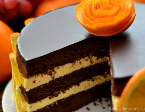 Шоколадно-апельсиновый торт «Зима, до встречи»