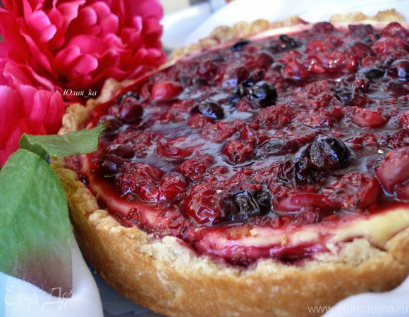 Творожный пирог с ягодным желе