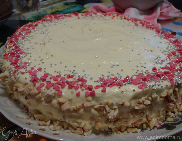 Кокосовый торт на День рождения маме, пошаговый рецепт на ккал, фото, ингредиенты - Мария