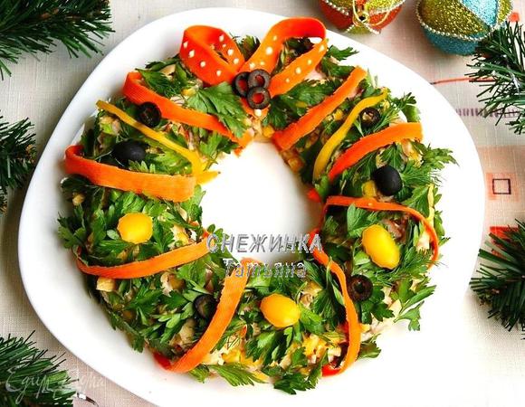 рецепт рождественский венок салат | Дзен