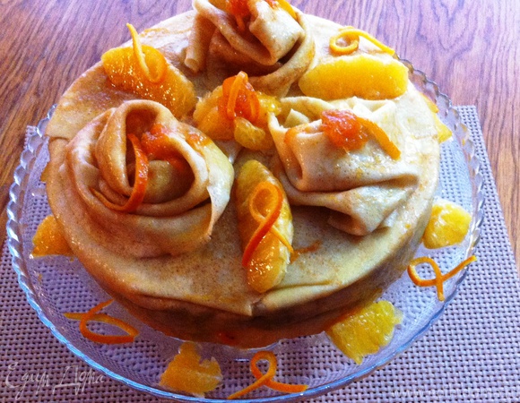 Блинный торт "Апельсиновая фантазия"