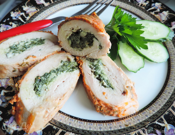 Куриные грудки с сыром фета и шпинатом рецепт – Греческая кухня: Основные блюда. «Еда»