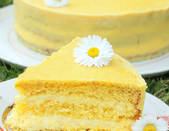 Двухцветный торт с лимонным кремом. Рецепт