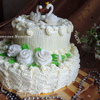 Свадебный двухъярусный торт "Лебединая верность"