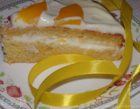 Персиковый торт "Белоснежный"