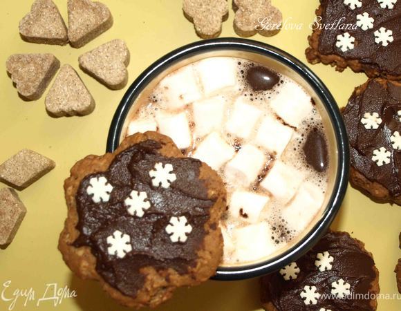 Овсянно-ореховое печенье с шоколадом