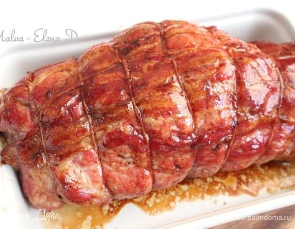 Королевский мясной рулет из свиной шейки, перца и творожного сыра простой рецепт пошаговый