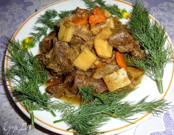 Сердце говяжье в сметанно-горчичном соусе – кулинарный рецепт