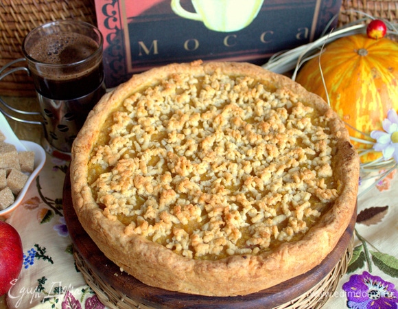 Пирог тыквенно-творожный с яблоком – кулинарный рецепт