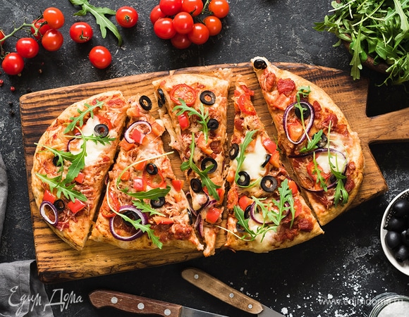 Рецепт пиццы с ветчиной и грибами 🍕 Транспицца