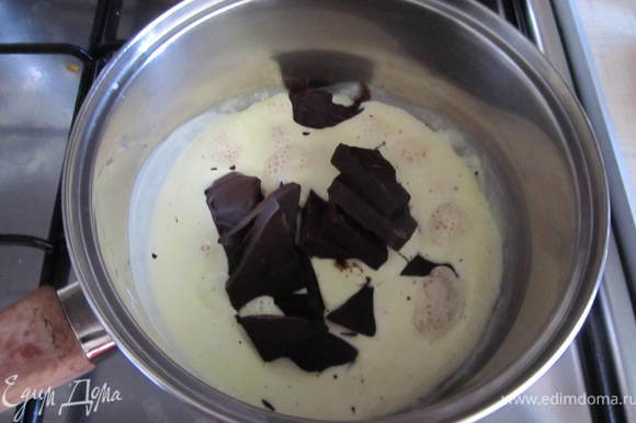 Крем №1:Сливки закипятить, добавить шоколад, варить до однородной массы.