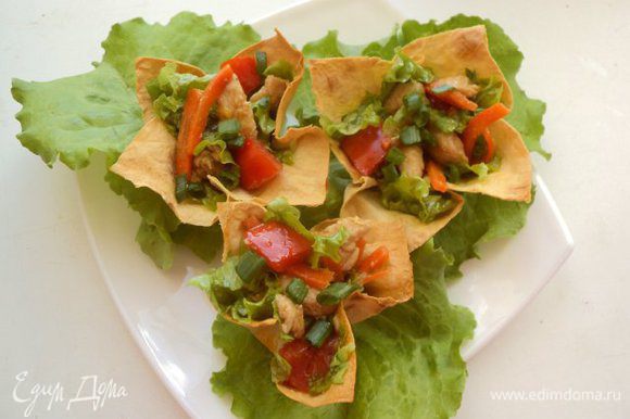 Ингредиенты для «Куриный салат в корзинках из лаваша»: