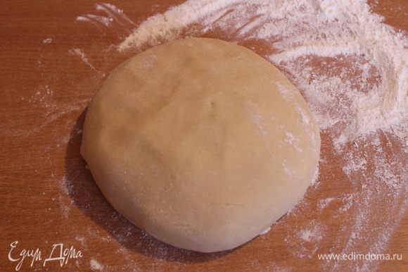 Выложите тесто на присыпанную мукой поверхность и сформируйте шар. Оставьте на 1 час, накрыв полотенцем.