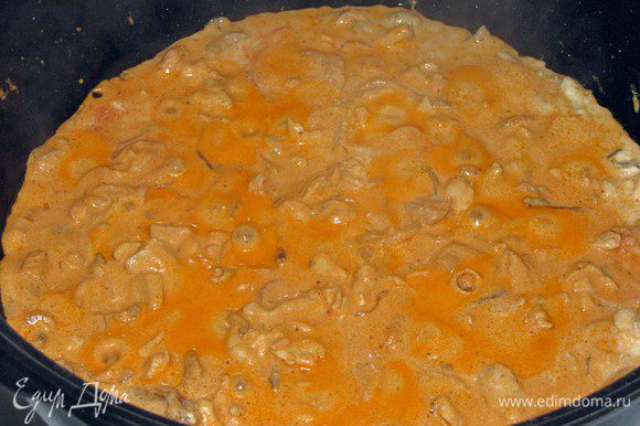 Рецепт: Куриное филе по-строгановски - в сливках