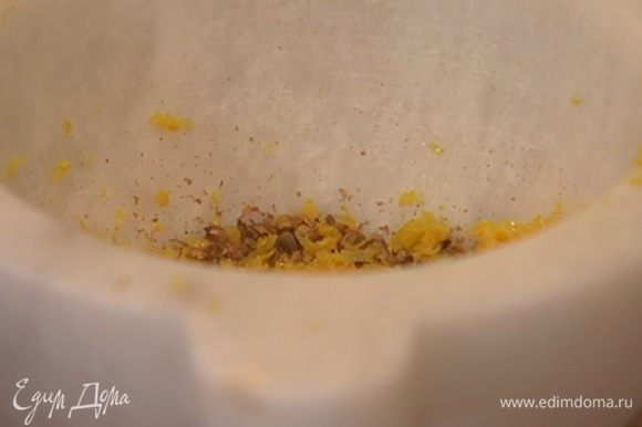 Кориандр растереть в ступке в мелкую пудру, добавить цедру лимона и перемешать.