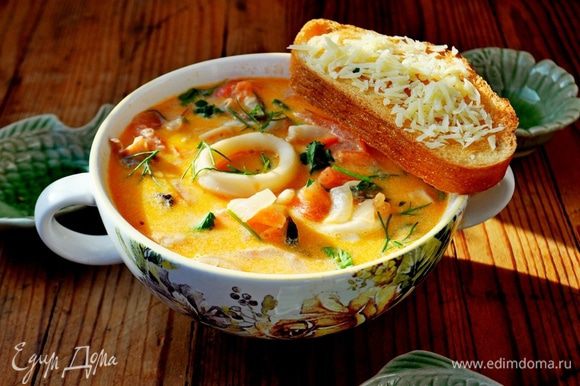 Сливочный суп с морским коктейлем | zelgrumer.ru