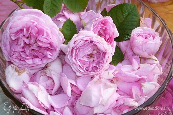 Отделить розовые лепестки от цветка.