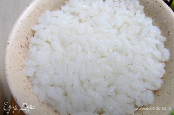 Затем рисовый слой до краев.