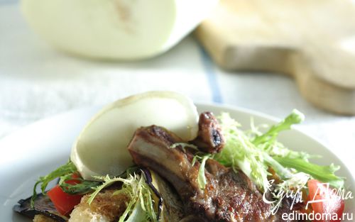Рецепт Ягнятина с теплым салатом и крутонами