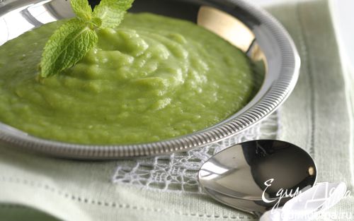 Рецепт Картофельный суп с луком-пореем и зеленым горошком