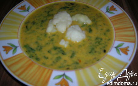 Рецепт Кокосовый суп с шафраном и шпинатом