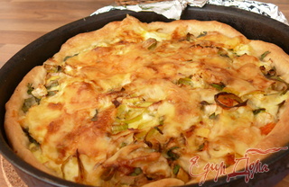 Рецепт Открытый пирог с зеленью и сыром