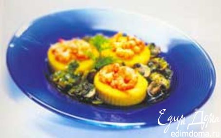 Рецепт Полента с креветками