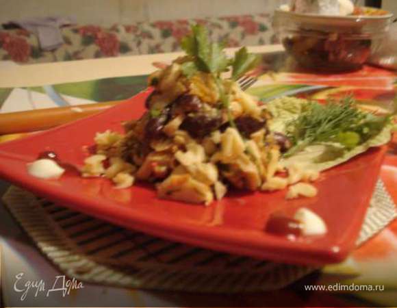 Рецепт: Салат с крабовыми палочками и фасолью - весенний, с фасолью