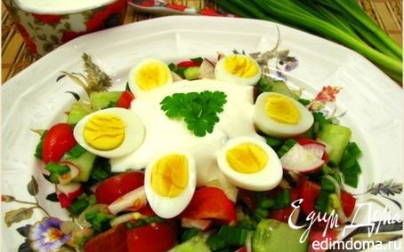 Рецепт Салат с черемшой и овощами