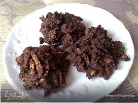 «Печенье» из горького шоколада и кукурузных хлопье