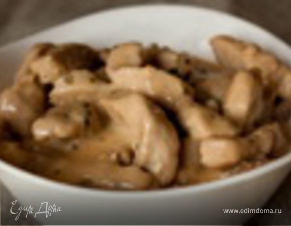 Бефстроганов из говядины с грибами - кулинарный рецепт.