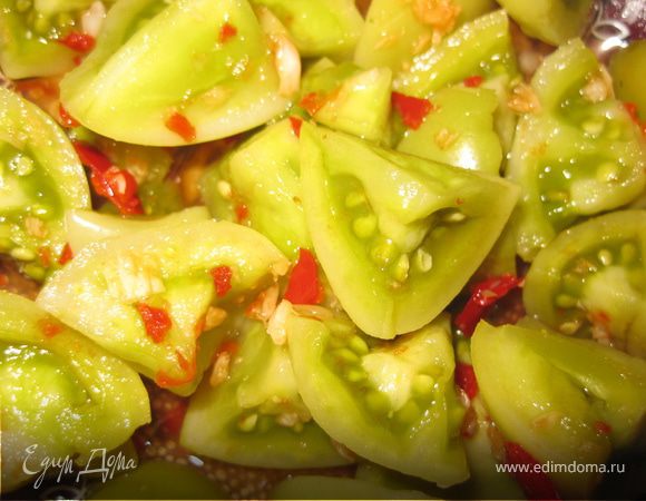 Квашеные зеленые помидоры, пошаговый рецепт на ккал, фото, ингредиенты - alla_33