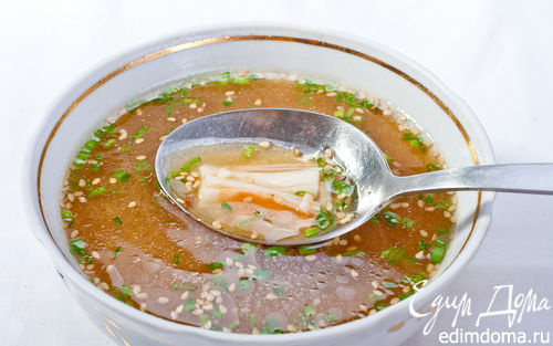 Рецепт "Японский суп" с палочками с мясом краба