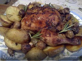 Курица в паприке с картофелем и грибами