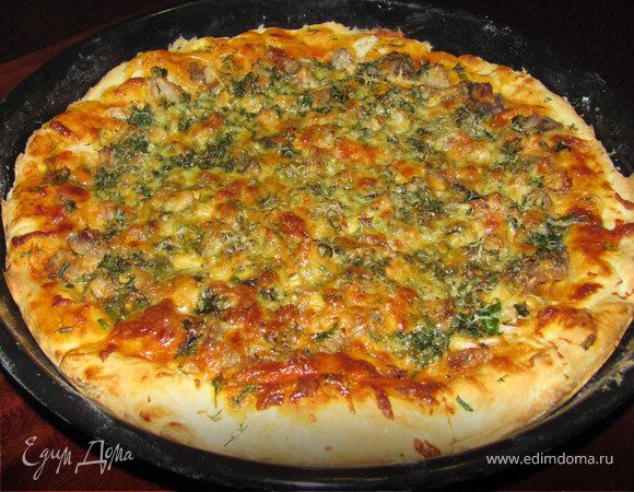 Пицца с фаршем, помидорами и луком — рецепт с фото пошагово