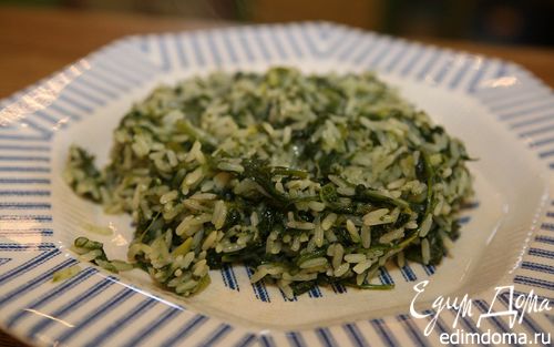 Рецепт Зеленый плов со шпинатом и луком