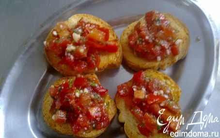 Рецепт Закуска "Сухари с помидорами"