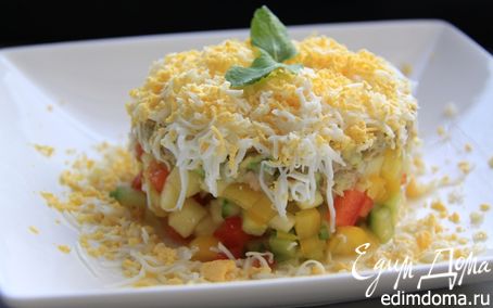 Рецепт Овощной салат с тунцом, яйцом и авокадо! 301 ккал в 1 порции:-)